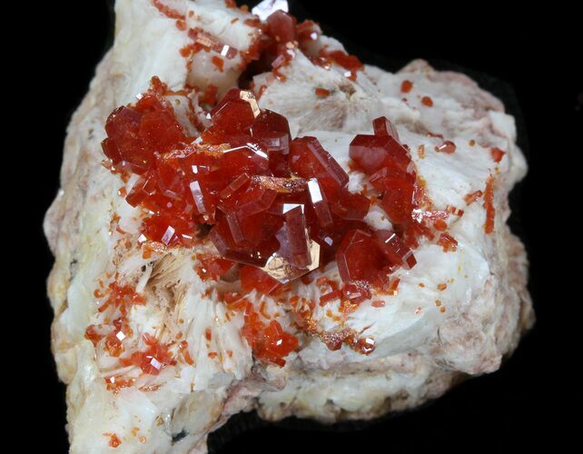Red Vanadinite Crystal Cluster - Morocco #38526
